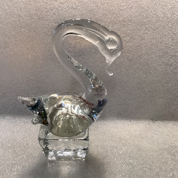 Vintage Arte Murano ICET Swan Figurine Blown Glass Paperweight Venezuela - Picture 12 of 12